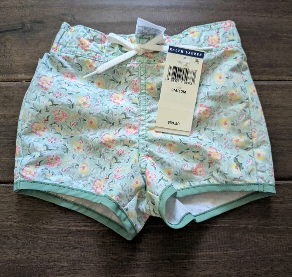 POLO RALPH LAUREN AUTHENTIC BOYS NEW ORIGINAL SWIM TRUNK SHORTS Size 9-12M, NWT